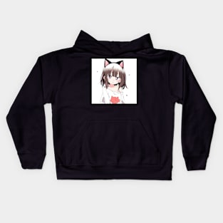 Cat Girl Retro 1990s Style Kids Hoodie